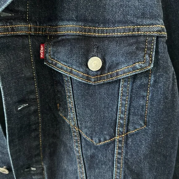 Levis Dark Wash Large Blue Denim Jacket  NWT - Picture 4 of 16